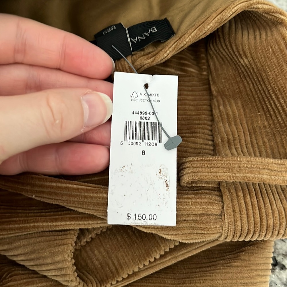 BANANA REPUBLIC Wide Leg Corduroy Pant, Burnt Tan , Size 8